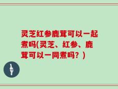 灵芝红参鹿茸可以一起煮吗(灵芝、红参、鹿茸可以一同煮吗？)