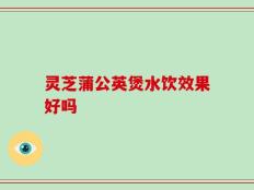 灵芝蒲公英煲水饮效果好吗