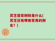 灵芝道家别称是什么(灵芝还有哪些常用的别名？)