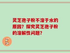 灵芝孢子粉不溶于水的原因？探究灵芝孢子粉的溶解性问题？