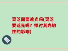 灵芝需要遮光吗(灵芝要遮光吗？探讨其光敏性的影响)