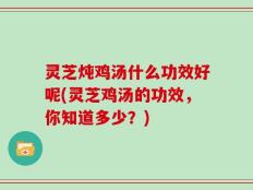 灵芝炖鸡汤什么功效好呢(灵芝鸡汤的功效，你知道多少？)
