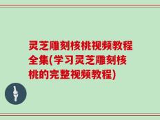 灵芝雕刻核桃视频教程全集(学习灵芝雕刻核桃的完整视频教程)