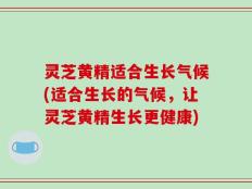 灵芝黄精适合生长气候(适合生长的气候，让灵芝黄精生长更健康)