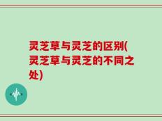 灵芝草与灵芝的区别(灵芝草与灵芝的不同之处)
