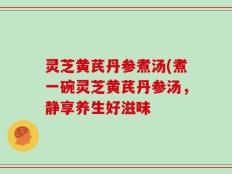 灵芝黄芪丹参煮汤(煮一碗灵芝黄芪丹参汤，静享养生好滋味