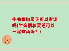 牛旁根加灵芝可以煮汤吗(牛旁根和灵芝可以一起煮汤吗？)