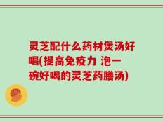 灵芝配什么药材煲汤好喝(提高免疫力 泡一碗好喝的灵芝药膳汤)