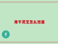 用干灵芝怎么泡酒