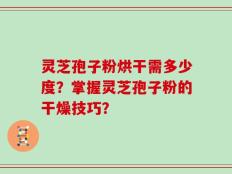 灵芝孢子粉烘干需多少度？掌握灵芝孢子粉的干燥技巧？