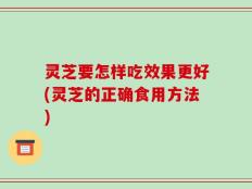 灵芝要怎样吃效果更好(灵芝的正确食用方法)