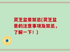 灵芝盆景禁忌(灵芝盆景的注意事项及禁忌，了解一下！)