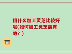 用什么加工灵芝比较好呢(如何加工灵芝最有效？)