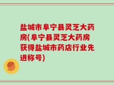 盐城市阜宁县灵芝大药房(阜宁县灵芝大药房获得盐城市药店行业先进称号)