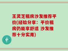 王灵芝租房沙发推荐平价(经验分享：平价租房仍能享舒适 沙发推荐十分实用)