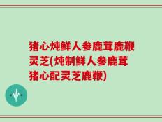 猪心炖鲜人参鹿茸鹿鞭灵芝(炖制鲜人参鹿茸猪心配灵芝鹿鞭)