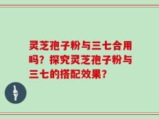 灵芝孢子粉与三七合用吗？探究灵芝孢子粉与三七的搭配效果？
