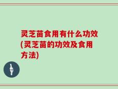 灵芝苗食用有什么功效(灵芝苗的功效及食用方法)