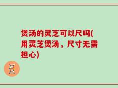 煲汤的灵芝可以尺吗(用灵芝煲汤，尺寸无需担心)