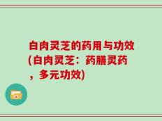 白肉灵芝的药用与功效(白肉灵芝：药膳灵药，多元功效)