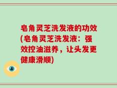 皂角灵芝洗发液的功效(皂角灵芝洗发液：强效控油滋养，让头发更健康滑顺)