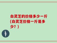 白灵芝的价格多少一斤(白灵芝价格一斤是多少？)