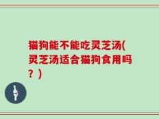 猫狗能不能吃灵芝汤(灵芝汤适合猫狗食用吗？)