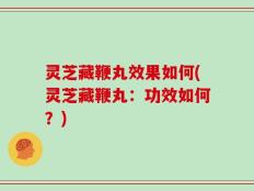灵芝藏鞭丸效果如何(灵芝藏鞭丸：功效如何？)