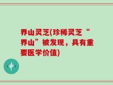界山灵芝(珍稀灵芝“界山”被发现，具有重要医学价值)