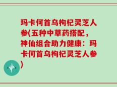 玛卡何首乌枸杞灵芝人参(五种中草药搭配，神仙组合助力健康：玛卡何首乌枸杞灵芝人参)