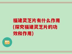 福建灵芝片有什么作用(探究福建灵芝片的功效和作用)