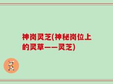神岗灵芝(神秘岗位上的灵草——灵芝)