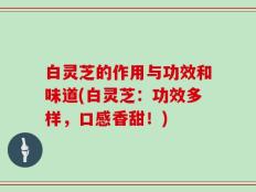 白灵芝的作用与功效和味道(白灵芝：功效多样，口感香甜！)