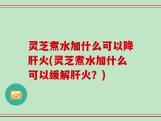灵芝煮水加什么可以降肝火(灵芝煮水加什么可以缓解肝火？)