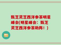 甄芝灵芝西洋参茶明星峰会(明星峰会：甄芝灵芝西洋参茶助阵！)
