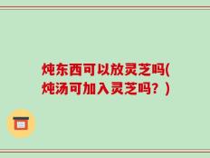 炖东西可以放灵芝吗(炖汤可加入灵芝吗？)