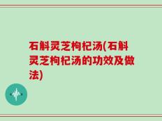 石斛灵芝枸杞汤(石斛灵芝枸杞汤的功效及做法)