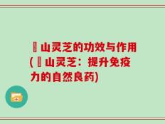 矷山灵芝的功效与作用(矷山灵芝：提升免疫力的自然良药)
