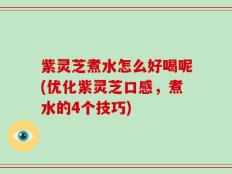 紫灵芝煮水怎么好喝呢(优化紫灵芝口感，煮水的4个技巧)