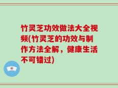 竹灵芝功效做法大全视频(竹灵芝的功效与制作方法全解，健康生活不可错过)