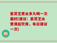紫灵芝煮水多久喝一次最好(建议：紫灵芝水煮沸后饮用，每日建议一次)