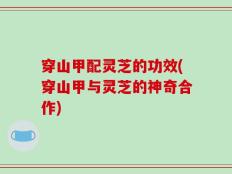 穿山甲配灵芝的功效(穿山甲与灵芝的神奇合作)