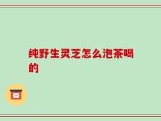 纯野生灵芝怎么泡茶喝的