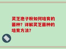 灵芝孢子粉如何培育的菌种？详解灵芝菌种的培育方法？