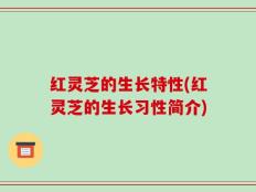 红灵芝的生长特性(红灵芝的生长习性简介)