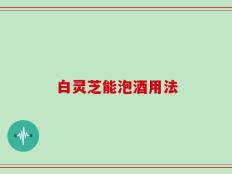 白灵芝能泡酒用法