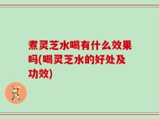 煮灵芝水喝有什么效果吗(喝灵芝水的好处及功效)
