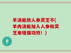 羊汤能放人参灵芝不(羊肉汤能加入人参和灵芝来增强功效！)