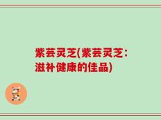 紫芸灵芝(紫芸灵芝：滋补健康的佳品)