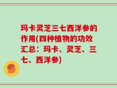 玛卡灵芝三七西洋参的作用(四种植物的功效汇总：玛卡、灵芝、三七、西洋参)